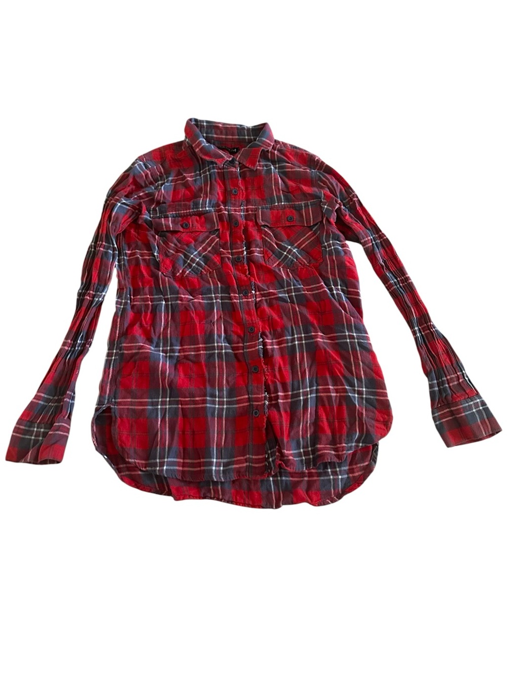 Volcom Red Plaid Button Up LS (M)
